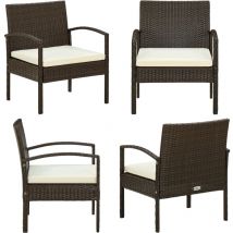 Vidaxl - Chaise de jardin avec coussin Résine tressée Marron - Chaises De Jardin - Chaises Extérieures - Mobilier De Jardin - Décoration Extérieure