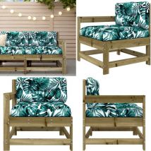 Chaise de jardin avec coussins bois de pin imprégné - Chaises De Jardin - Mobilier De Jardin - Chaises Longues - Sièges De Jardin - Chaise En Bois