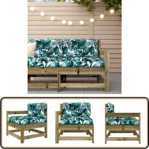 Chaise de jardin avec coussins bois de pin imprégné - Chaises De Jardin - Mobilier De Jardin - Chaises Longues - Sièges De Jardin - Chaise En Bois