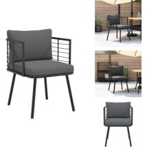 Chaise de jardin avec coussins noir résine tressée - Chaise De Jardin - Chaises De Jardin - Siège De Jardin - Siège D'extérieur