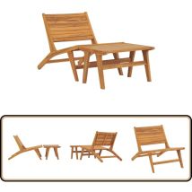 Chaise de jardin avec repose-pied Bois de teck solide - Chaises De Jardin - Chaise De Jardin - Mobilier De Jardin - Fauteuil De Jardin - Terrasse