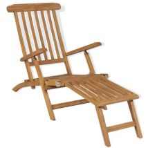 Bonnevie - Chaise de jardin avec repose-pied - Chaise d'extérieur pour terrasse/jardin Bois de teck solide BV772150