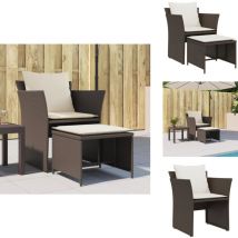 Chaise de jardin avec tabouret marron résine tressée - Chaises De Jardin - Salon De Jardin - Mobilier De Jardin - Chaises Confortables - Chaise Avec