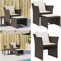 Chaise de jardin avec tabouret marron résine tressée - Chaises De Jardin - Salon De Jardin - Mobilier De Jardin - Chaises Confortables - Chaise Avec