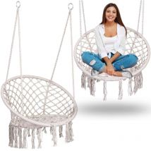 Chaise de jardin balançoire suspendue BOHO beige
