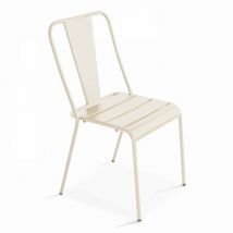 Oviala - Chaise de jardin en métal ivoire