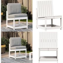 Chaise de jardin blanc 50,5x55x77 cm bois de pin massif - Chaises De Jardin - Mobilier De Jardin - Chaises Extérieures - Chaise En Bois - Chaise