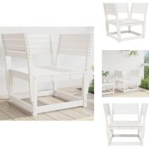 Chaise de jardin blanc bois massif de pin - Chaises De Jardin - Mobilier De Jardin - Chaises Extérieures - Canapé De Jardin - Design à Lattes
