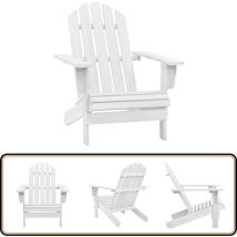 Chaise de jardin bois blanc - Fauteuil De Jardin - Chaise De Jardin - Mobilier De Jardin - Chaise En Bois - Décoration De Jardin