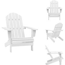 Chaise de jardin bois blanc - Fauteuil De Jardin - Chaise De Jardin - Mobilier De Jardin - Chaise En Bois - Décoration De Jardin