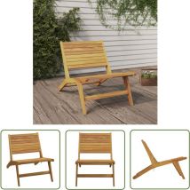 Er-siice - The Living Store Chaise de jardin Bois de teck solide - Chaise De Jardin - Fauteuil De Jardin - Meubles De Jardin - Bois De Teck - Chaise