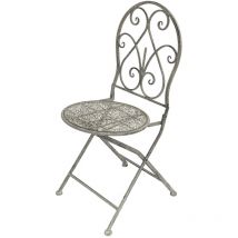 Chaise de jardin Dandibo Métal Gris Blanc 96127 Chaise en métal Jardin Vintage Fer Nostalgie Chaise en fer Antique