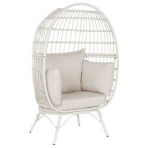 Fauteuil degarden Dkd Home Decor white métal rotin synthétique 99 x 71 x 147 cm