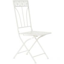 Chaise Métal 40X48X93 Feuille Blanc