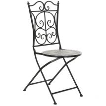Chaise Fer Forgé Céramique 39X50X93 Noir