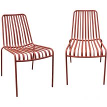 Sweeek - Lot de 2 chaises de jardin florida terracotta empilable en acier. l 59 x p 47.5 x h 78 cm