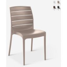Grand Soleil - Chaise de jardin empilable pour bar restaurant Carmen Beige Juta