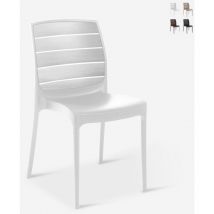 Grand Soleil - Chaise de jardin empilable pour bar restaurant Carmen Blanc