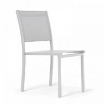 Chaise de jardin aluminium et textilène blanc