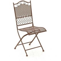 Décoshop26 - Chaise de jardin en fer forgé marron vieilli MDJ10022