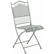 Décoshop26 - Chaise de jardin en fer forgé vert vieilli MDJ10024
