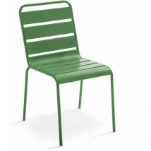 Chaise de jardin en métal vert cactus - Palavas