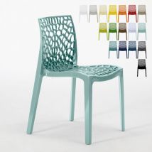 Chaise de cuisine bar café en polypropylène nid d'abeille Gruvyer Grand Soleil - Vert 3