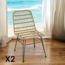 Pier Import - Chaise en rotin synthétique (lot de 2) grenade