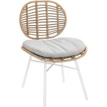 Duo de chaises extérieur en résine tressée Blanc 60x60x78 cm