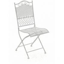 Chaise de jardin Kiran en fer forgé Blanc antique