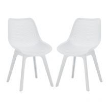 Chaise de Jardin Lot de 2 Chaises Extérieur en Plastique Chaise Plastique Jardin Robuste, Chaise Lounge Extérieur Moderne pour Terrasse et Jardin,