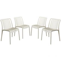 Sweeek - Lot de 4 chaises de jardin en plastique beige. empilables. déjà montées