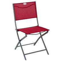 Iperbriko – Chaise de jardin pliante Modula Rouge – Acier résistant, design léger, idéal terrasse, jardin, balcon – Hauteur 52 cm, Largeur 87 cm, 