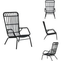 Chaise de jardin Résine tressée Noir - Chaise De Jardin - Chaise Extérieure - Mobilier De Jardin - Résine Tressée - Chaise Noire