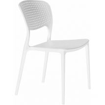 Gardeness - Chaise de jardin sans accoudoirs en résine avec un dossier fier majeur White - White