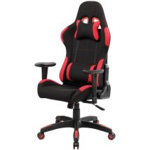 Serena - Chaise de jeu Bundaberg, Fauteuil de jeu pour adultes, Chaise de bureau, Cm 57x72h124/134, Noir et Rouge