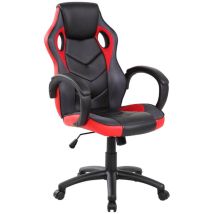 Serena - Chaise de jeu Caloundra, Fauteuil de jeu pour adultes, Chaise de bureau, Cm 66x61h104/114, Noir et Rouge