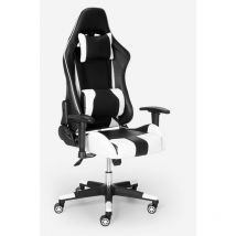 Egli - Chaise gaming de bureau ergonomique réglable avec coussins et accoudoirs Adelaide