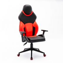 Egli - Chaise de jeu ergonomique en similicuir de sport réglable Portimao Fire