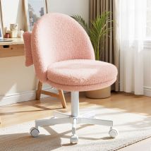 Comhoma - Chaise De Maquillage, Chaise De Bureau, Pivotante, Sans Accoudoirs, Avec Support Dorsal, Chaise De Bureau Confortable Sur Roulettes, Hauteur