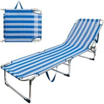 Active - Aktive 62646 - Bain de soleil pliant de beach - Inclinable 3 positions, 188x58x30 cm, poids max. 110 kg y compris blocs anti-basculement et