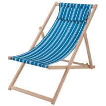 Chaise pliante – bois et tissu – 97 x 56 x 85 cm – 110 kg – PRO BEACH