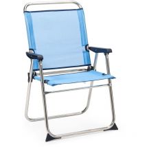 Chaise de Plage Pliante Solenny Marinera Dossier Haut Bleu 58x58x90 cm