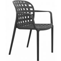 Gardeness - Chaise de polypropylène pour extérieur empilable ariel Black - Black