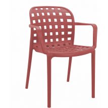 Gardeness - Chaise de polypropylène pour extérieur empilable ariel Red - Red