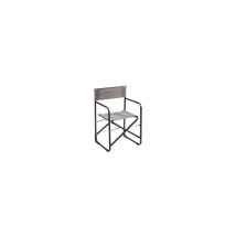 Fauteuil club – Acier anthracite – Textilène écru – Dimensions 80,5x62,5x50 cm – 3,60 kg