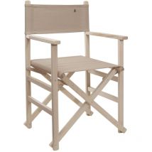 Chaise de réalisateur pliante sans structure vernis avec toile couleur pierre, en bois de hêtre de première qualité Scalpers Pierre