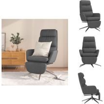 Chaise de relaxation avec repose-pied Gris foncé Tissu - Chaise Relaxante - Fauteuil Inclinable - Chaise Confort - Chaise Pivoting - Chaise Avec