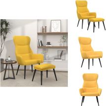 Chaise de relaxation avec tabouret Jaune moutarde Tissu - Chaise De Relaxation Avec Tabouret - Chaises De Relaxation Avec Tabourets - Chaise