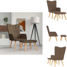 Chaise de relaxation avec tabouret Marron Tissu - Chaise De Relaxation Avec Tabouret - Chaises De Relaxation Avec Tabouret - Fauteuil Avec Tabouret